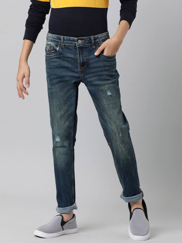 Mid Wash Regular Fit Jeans